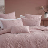 Platinum Collection Flourish Rose 100% Cotton Textured Quilt Cover Set Super King V442-LED-QUILTCS-FLOURISH-ROSE-SK