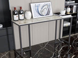 Exquisite Water Ripple Marble Console Table Bar Table w Thicken Stable Metal Leg V767-JJ-XZ181-XNE