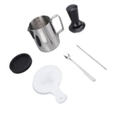 Latte Art Tools Set Milk Frother Cup with Latte Art Pen Coffee Tamper Tamping Mat 16 Coffee Stencils V1294-YM0901-3118250014911