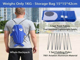 Whale-Shaped Beach Wind Shelter Ultra-Light 1 kg Portable Sun Shade Tent, Spacious for 2-3 People, V1341-ZY-S23KP9N8-BLUE