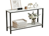 Artiss Console Table Entryway Hallway Display Desk Marble Effect White MET-CST-03-MBWH