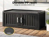 Outdoor Storage Box Bench Shoe Cabinet with Shelf Resin 81cm Black ODF-OSB-CAB-PP-BK