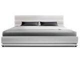 Artiss Bed Frame Double Size LED Gas Lift White LUMI BFRAME-E-LUMI-D-WH-ABC