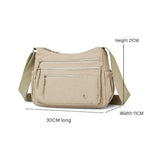 Khaki Lightweight Nylon Crossbody Bag for Women - Multi-Compartment Shoulder Purse with Adjustable V888-ELOSUNG56194-1