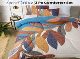 Accessorize Sorrel White Foliage 3 Piece Comforter Set Double V442-HIN-COMFORTER-SORREL-WHITE-DS