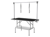 Pet Grooming Table Two Arms with Clamp, 117cm Dog Grooming Station, Foldable Pets Grooming Stand for V952-ZDMRZ46INCH0I6658V0