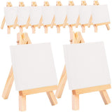 Stable Wooden Easel Set with Multi-Color Canvas for DIY, Triangle Stand, 18Sets V1192-AZ-W-32379