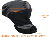 600D Oxford Cloth Outboard Motor Cover, Waterproof UV Resistant Boat Engine Protective Cover for V1188-MS-514-027
