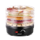 Devanti 5 Trays Food Dehydrator Fruit Dehydrators Pet Beef Jerky Dryer Black FD-B-1142-5T-BK