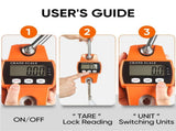 660lb Digital Hanging Scale, Handheld 300Kg Mini Crane Scale with Hooks for Farm Hunting Fishing V1192-AZ-W-3901