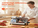 Commercial Meat Slicer, 240W Electric Deli Food Slicer with 250mm Carbon Steel Blade, Built-In V952-SYDRQPJ240WBNE2JB001V3