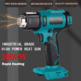 2000W Electric Hot Air Heat Gun with Nozzles Cordless Handheld For Makita 18V AU V201-HOT0036BU8AU2