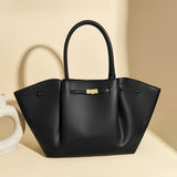 Black Women's Wings Shape New York Slouchy Tote Bag - Soft Textured PU, Oversized V888-ELOSUNG55016