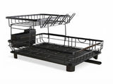 CARLA HOME 2 tier Dish Drying Rack with Drainboard & Utensil Holder for Kitchen LSB-36538