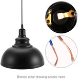 E27 Metal Chandeliers Hanging Ceiling Light Pendant Lamp Shade Fixture Black V1294-YM0901-ZM01710-01