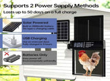 CARLA HOME Automatic Chicken Coop Door Solar Powered with 4 Mode Timer & Light Sensor, Anti-Pinch & LSB-36375