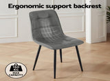 Artiss 4x Dining Chairs Retro PU Leather Kitchen Lounge Cafe Accent Chair Grey DINC-MO-BC002-GYX4