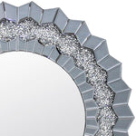 Wall Mirror Sparkling Crush Crystal MDF Silver And Grey MRR-01 V43-MRR-01