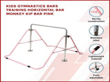 Kids Gymnastics Bars Training Horizontal Bar Monkey Kip Bar Pink V63-826761