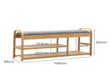 Levede Bamboo Shoe Rack Bench Entryway Seat EA0278