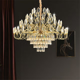 BAMDECOR C3347 Modern Luxury Crystal-leaf Chandelier LED Fashion Creativity Pendant Ceiling V255-BAM-C3347-80