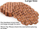 8 Pack Bamboo Trivet Mat, Hot Plate Pad, Heat Resistant Table Counter Protector, Coaster for Tea V1259-DP01-A-983