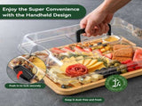 Charcuterie Boards with Lid, Bamboo Cheese Board Set with Locking Lid with Handle, Charcuterie Board V1258-DP02-C-129