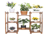 8-Tier Wooden Plant Stand Outdoor Indoor Garden Shelf V178-66770