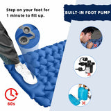 Orange Portable Outdoor Inflatable Mat - Foot-Operated Camping Sleeping Pad V888-ELOSUNG18327