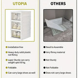 6-Tier Stackable Shoe Storage Box Set, featuring easy-access front-opening waterproof transparent V1106-KDDXNSNH002