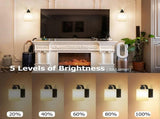 Battery Operated Wall Sconces Set of 2, Rechargeable LED, Touch & Remote Control, Black V1263-JX-5790