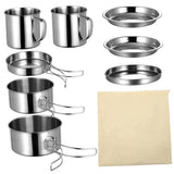 8-Piece Portable Pan Cooking Tool Set with Foldable Lightweight Handles for Outdoor Camping and V1192-AZ-W-23929