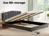 Artiss Bed Frame Queen Size Velvet Grey FION BFRAME-H-FION-Q-GY-ABC