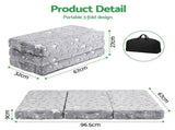 Giselle Bedding Foldable Cot Mattress for Travel Cot, Glow-in-Dark Cover MATTRESS-B-COT-FD-8-GY