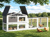 i.Pet Chicken Coop Rabbit Hutch Extra Large Wooden Run Cage House With Run Cage PET-CH-3TRAY-GR-AB