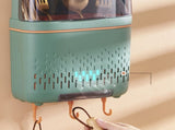 Kitchen Hanging Rack Rustproof Waterproof Compartmental Storage Cutlery Drainer with Cover Coloured V1294-YM0717-3118220192612