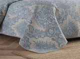 100% Cotton Blue Silver Damask Bloom Coverlet Bedspread Set V745-MMPAC060966Q13U