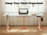 Artiss Electric Standing Desk 140cm Adjustable Height Motorised Home Office Desk Drawer HASD-ET262-WH-ABC