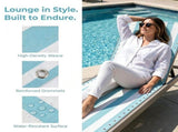 Sky Blue Beach Chair Fabric Replacement for Outdoor Folding Recliner Patio Lawn Use V1370-AZ4-17302