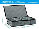 Coffee Cup Storage Box, Storage Containers Holds 12 Glassware, Coffee Mugs and Tea Cups, Padded V1366-AZ2-W-05235