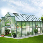 Green Fingers Greenhouse 5.1x2.44x2.1M Aluminium Polycarbonate Green House Garden Shed GH-ALU-510X244-GN-AB