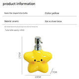 Star Electric Toothbrush Holder and Ceramic Lotion Bottle Set - Yellow Plastic Toothbrush Organizer V888-ELOSUNG56112