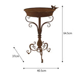 Rust Pressed Metal Birdbath 64cm V637-19701BRD