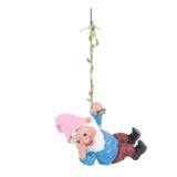 Gnome Figurine Resin Vivid Funny Realistic Climbing Gnome Statue for Home Garden Courtyard Blue V1294-YM0901-3111250053712