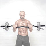 120cm Chrome Olympic EZ Curl Bar Weightlifting Barbell for Home Gym Training V63-770285