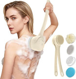 Electric Shower Body Scrubber Brush with 4 Heads, IPX5 Waterproof Rechargeable Back Cleaner for V1107-CS-DDXZSN