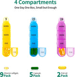 Monthly Pill Organizer 4 Times a Day, 30 Day Pill Organizer with Daily Pill Box Organizer, One Month V1259-DP01-A-2385