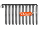 Rebar Stakes, 406.4 mm, Heavy-Duty 10 mm Diameter J Hook, Galvanized Steel Ground Anchors with V952-LWDDJG16YC10U07F7001V0