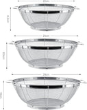 3 Piece Stainless Steel Colander Set with Handles, Nesting Strainer Bowls for Pasta, Rice, Fruit and V1189-LC-AMZ-00072