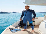 Men's 3mm Full Wetsuit for Surfing Diving & Cold Water Swimming Front-Zip Neoprene Suit with UV V1107-CS-NSQSFHS-L